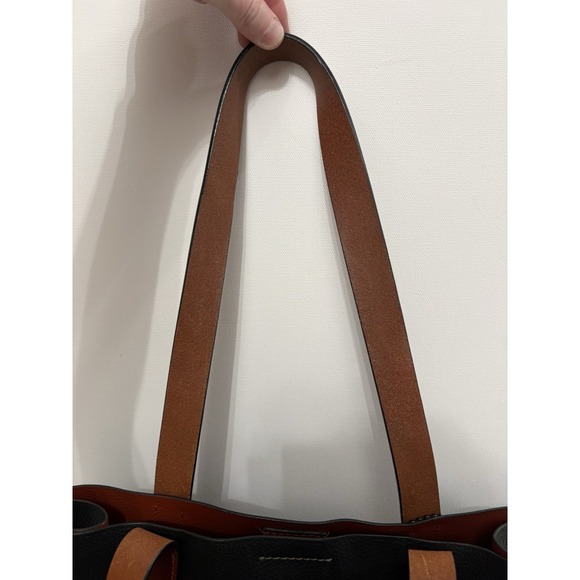 COACH Relay Tote Bag CH756 - Black Polished Pebble Leather Brown -Tanned Leather - Picture 10 of 16